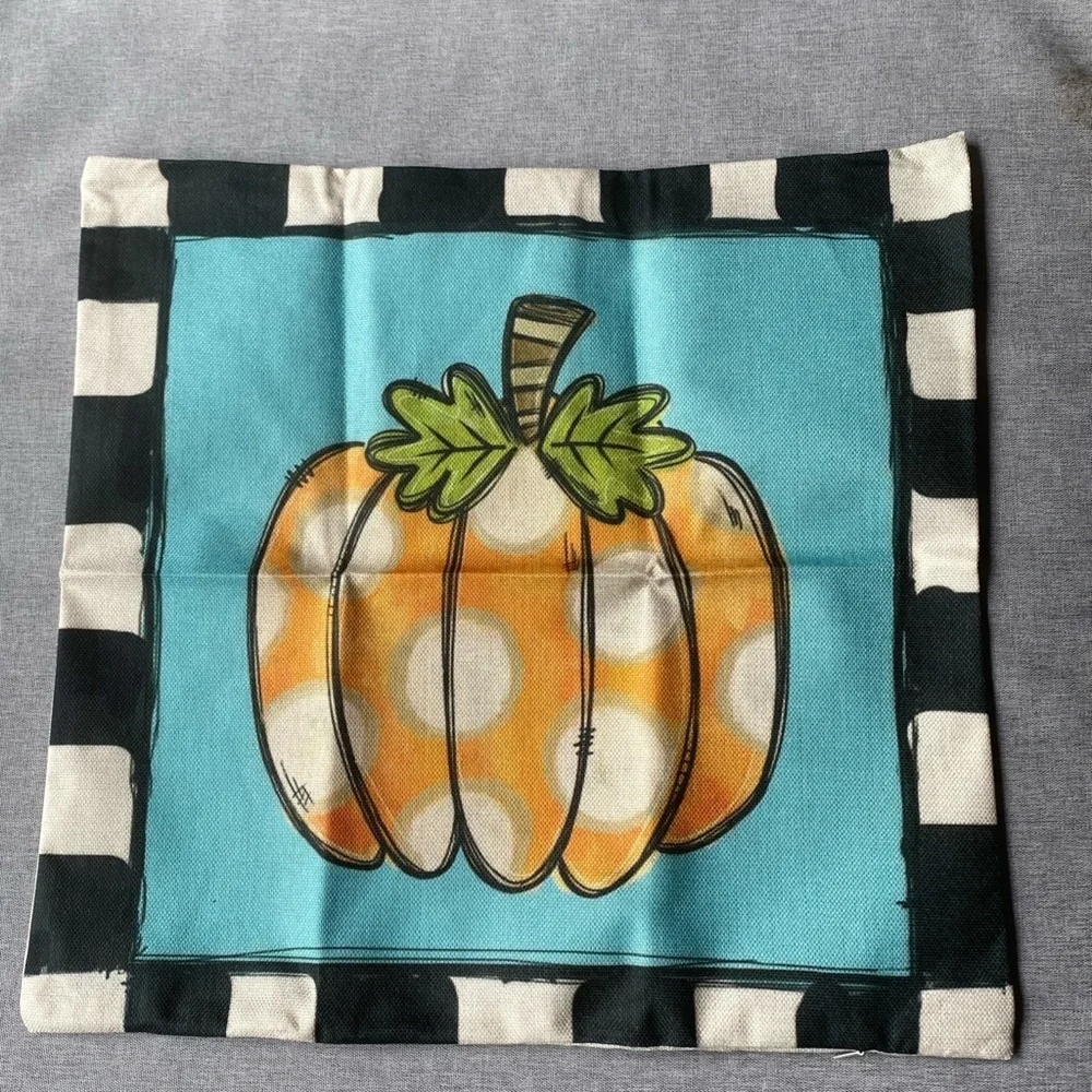 Set of 4 Love Home Pumpkin Autumn Farmhouse Pillow Covers